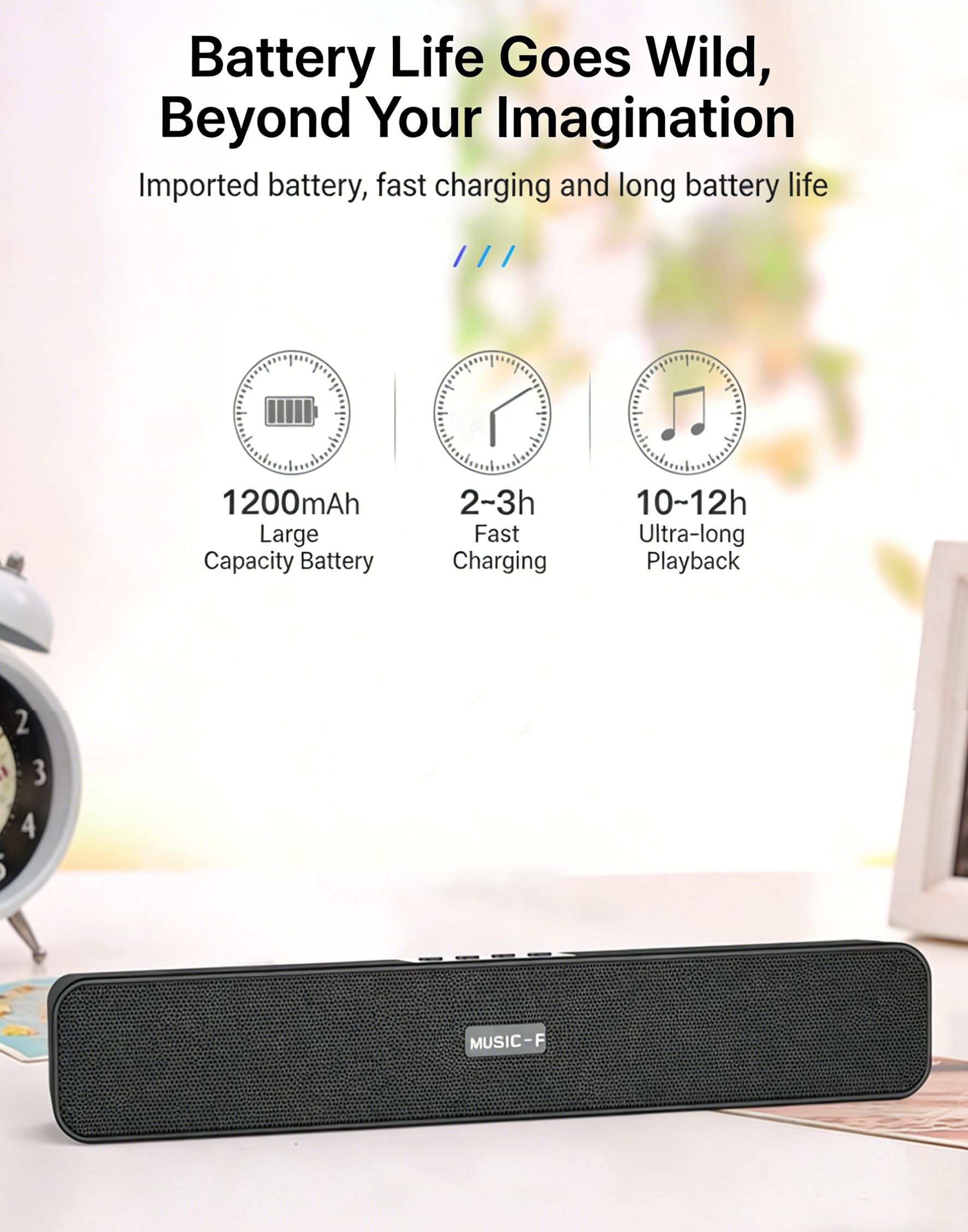 【Promotion】Smartrahalife Wireless Bluetooth Speaker – Home Theater Soundbar with Subwoofer for TV & PC, 4D Surround Sound, TF Card Slot, Portable, Long-Lasting Battery, Great Value Sound System