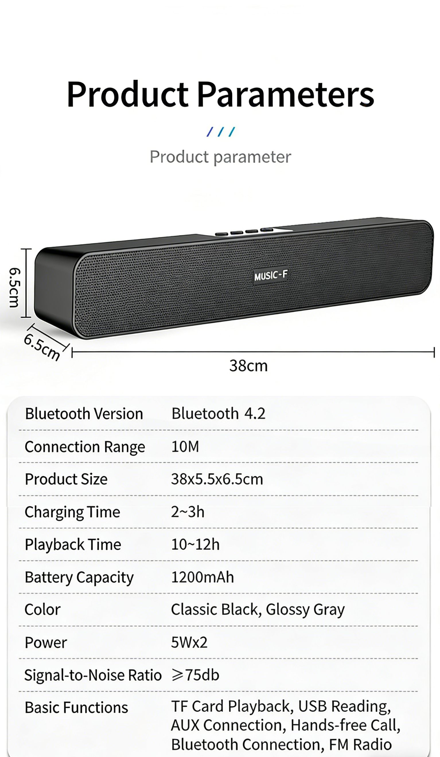 【Promotion】Smartrahalife Wireless Bluetooth Speaker – Home Theater Soundbar with Subwoofer for TV & PC, 4D Surround Sound, TF Card Slot, Portable, Long-Lasting Battery, Great Value Sound System