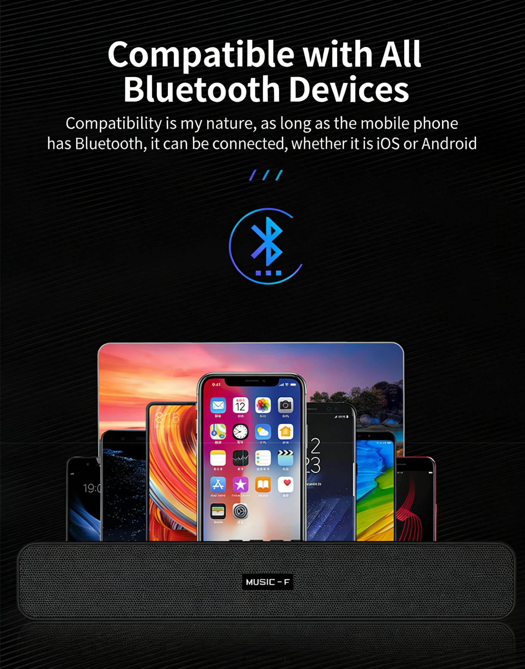 【Promotion】Smartrahalife Wireless Bluetooth Speaker – Home Theater Soundbar with Subwoofer for TV & PC, 4D Surround Sound, TF Card Slot, Portable, Long-Lasting Battery, Great Value Sound System