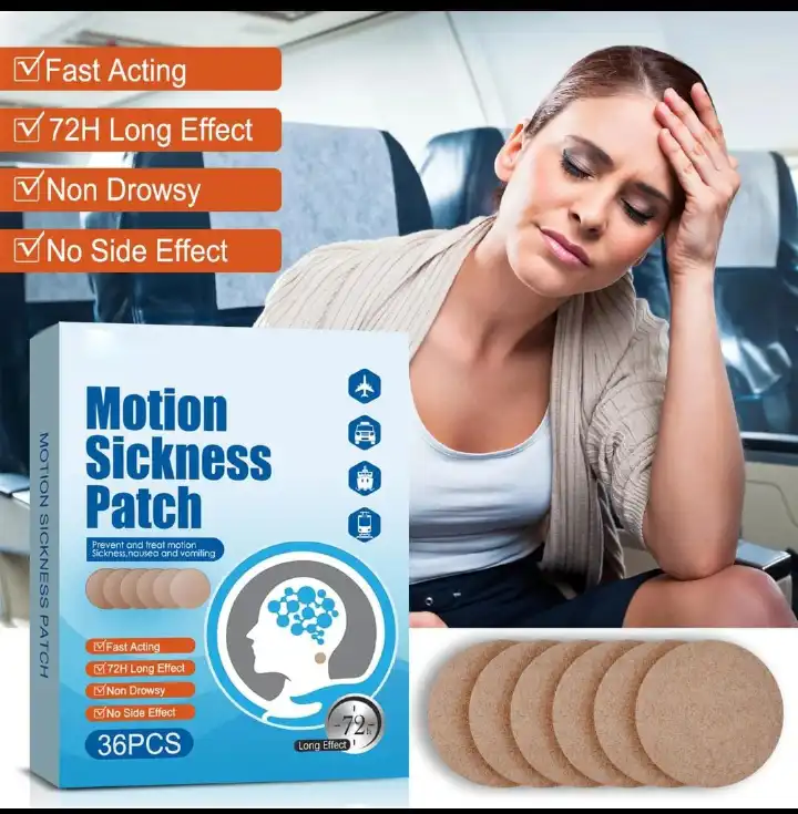 MOTION SICKNESS PATCHES – 36 PCS NAUSEA PATCH SEASICK PATCHES FOR CRUISE CAR TRAIN AIRPLANE, ANTI-NAUSEA PATCH FOR BEHIND THE EAR, KIDS AND ADULTS