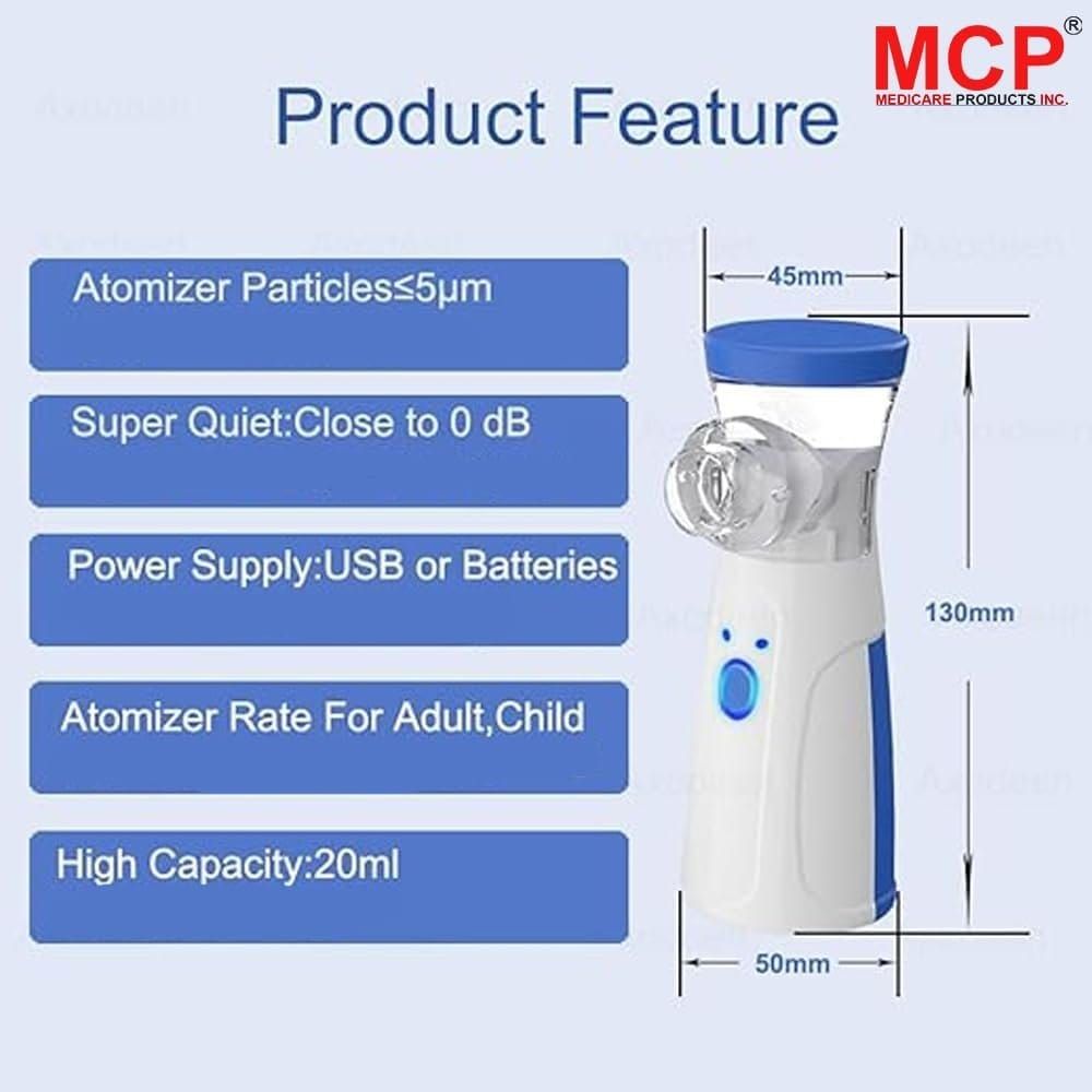 Mesh Nebulizer Travel Mesh Nebulizer with Auto Clean - Quiet Handheld Nebulizer for Adults & Kids -AA Battery Powered Spacer