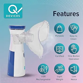 Mesh Nebulizer Travel Mesh Nebulizer with Auto Clean - Quiet Handheld Nebulizer for Adults & Kids -AA Battery Powered Spacer