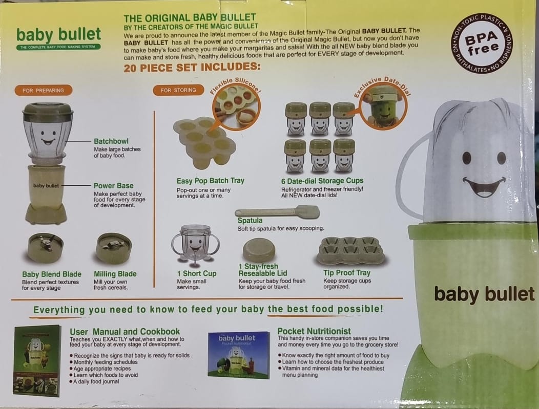 200W BABY BULLET FOOD MAKING SYSTEM N9W BABY FOOD MAKER & FOOD PROCESSOR, UPGRADED 14-IN-1 BABY FOOD BLENDER, PUREE MAKER, PUREE GRINDER FOR FRUIT, VEGGIES, MEAT, BABY FEEDING ESSENTIALS, SHOWER GIFTS