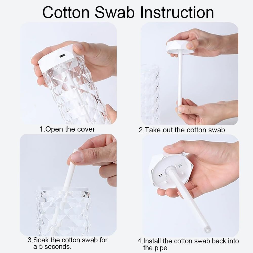 CRYSTAL LAMP HUMIDIFIER NIGHT LIGHT - USB DESKTOP AIR HUMIDIFIER WITH  LED NIGHT LIGHT, 400ML COOL MIST SUITABLE FOR HOME OFFICE DESK BEDROOM