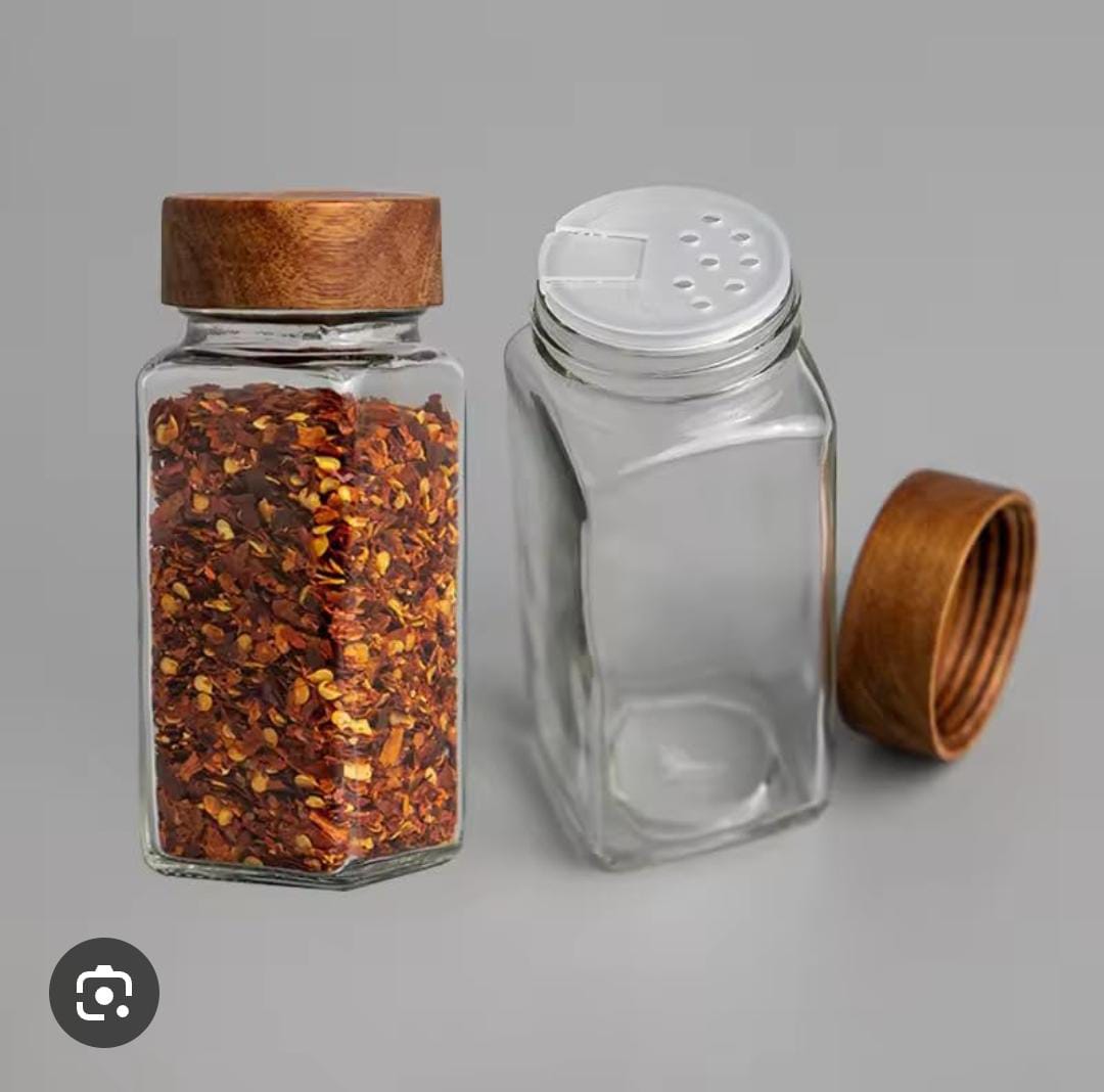 4 PIECES GLASS SPICE JARS EMPTY SPICE CONTAINERS WITH LID, SQUARE SEASONING CONTAINERS TRIAL AND SUPPLEMENT SET, SMALL SEASONING BOTTLES FOR SALT, HERBS, SUGAR, PEPPER