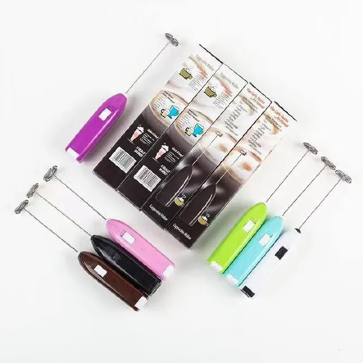 MILK FROTHER HANDHELD BATTERY, ELECTRIC FOAM MAKER FROTHER WAND, DRINK MIXER WITH STAINLESS STEEL WHISK FOR COFFEE, MATCHA, LATTES, CAPPUCCINO