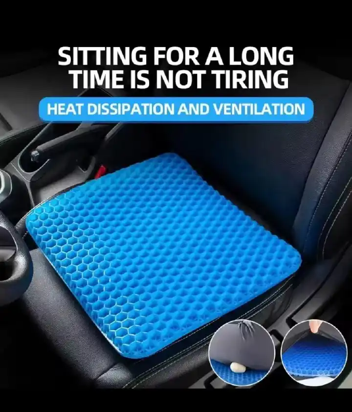 EGG SITTER GEL SEAT CUSHION, DOUBLE THICK EGG GEL CUSHION FOR PRESSURE PAIN RELIEF, BREATHABLE WHEELCHAIR CUSHION CHAIR PADS FOR CAR SEAT OFFICE CHAIR BLUE