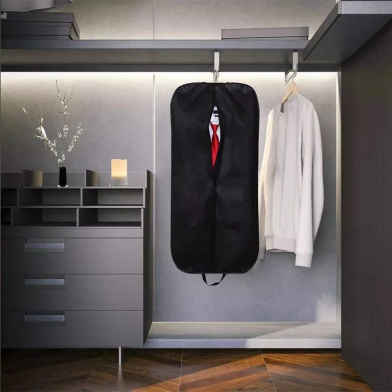 CLOTHING DUST COVER/CLOTHES STORAGE BAGS  NON-WOVEN GARMENT BAGS SUIT BAG FOR STORAGE HANGING CLOTHES SUITABLE FOR STORAGE OF DRESSES SUITS OVERCOATS GARMENT CAN PROVIDE NEATNESS AND SPACE-SAVING FOR