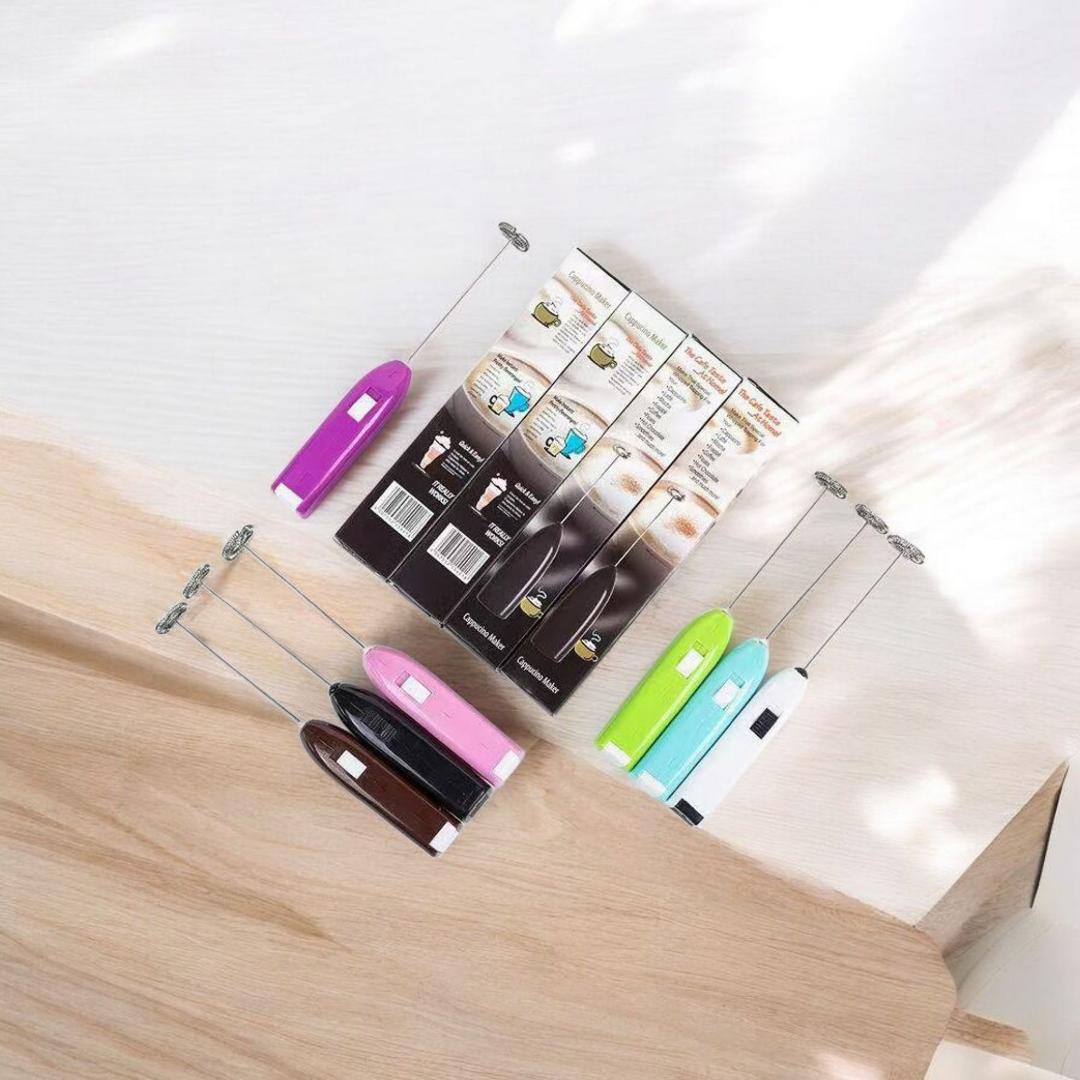 MILK FROTHER HANDHELD BATTERY, ELECTRIC FOAM MAKER FROTHER WAND, DRINK MIXER WITH STAINLESS STEEL WHISK FOR COFFEE, MATCHA, LATTES, CAPPUCCINO