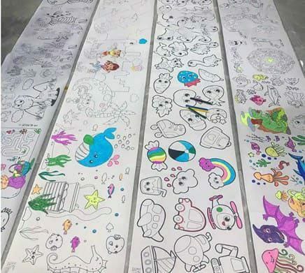 KIDS DRAWING ROLL COLOURING PAPER COLORING POSTER FOR CLASSROOM WALLS, RICH ANIMAL PATTERN GIANT STICKY COLORING PAPER ROLL FOR KIDS -  DIY CHILDREN'S DRAWING ROLL FOR TABLECLOTH & WALL DECOR, SEA WOR