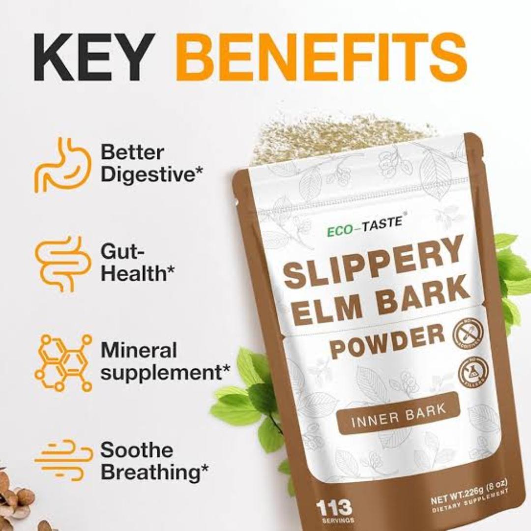 slippery elm bark powder (cleansing lungs, improve digestion,soothe breathing
