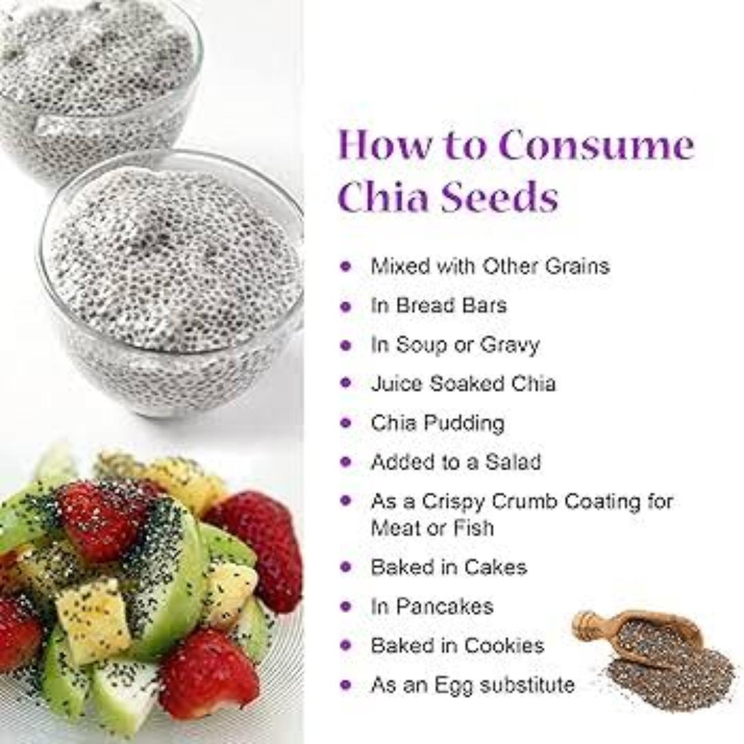 CHIA SEEDS,(contains omega 3,lowers blood pressure, reduce weight, treats arthritis, balance blood sugars