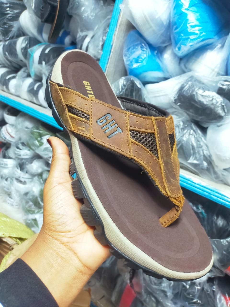 ORIGINAL GHT💫💫💫 Leather Sandals🔥🔥🔥🔥🔥High Quality Leather Mens Open Shoes\ Sandals🔥🔥🔥🔥🔥