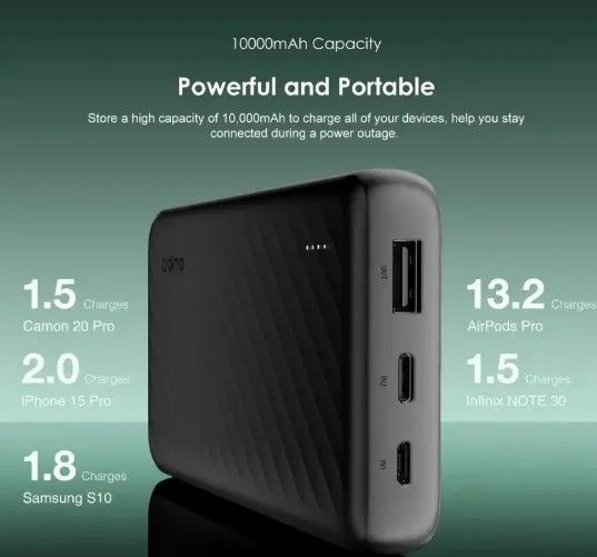 SPECIAL DEALS!!  Oraimo OPB-P5101 10000mAh Powerbank Fast Charging 2 Outputs with Built-in Charging Cable Power Banks