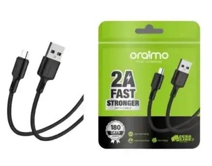 Oraimo Type C Charger Cable Fast Charging data transfer for Android and other devices Oraimo Data Cables charging cables. 1M 2A Fast Charging & Normal Tybe B Data Cable