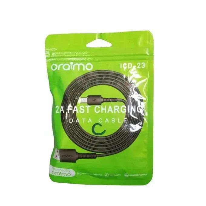 Oraimo Type C Charger Cable Fast Charging data transfer for Android and other devices Oraimo Data Cables charging cables. 1M 2A Fast Charging & Normal Tybe B Data Cable