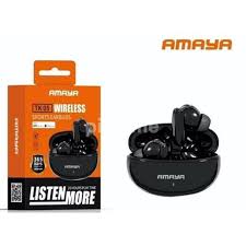 Amaya TK05 Heavy Bass Wireless Bluetooth Earpods/ Earbuds/ Airpods/ Headsets With Active Noise Cancellation For Upto 20 Hours Playtime