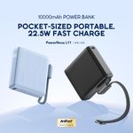 Oraimo Mini Powerbank, OPB-7103C PowerNova L11, 10000 mAH/20000mAh, Pocket Size 22.5W, Fast Charging, Dual Port, Type C Built In Cable Strap
