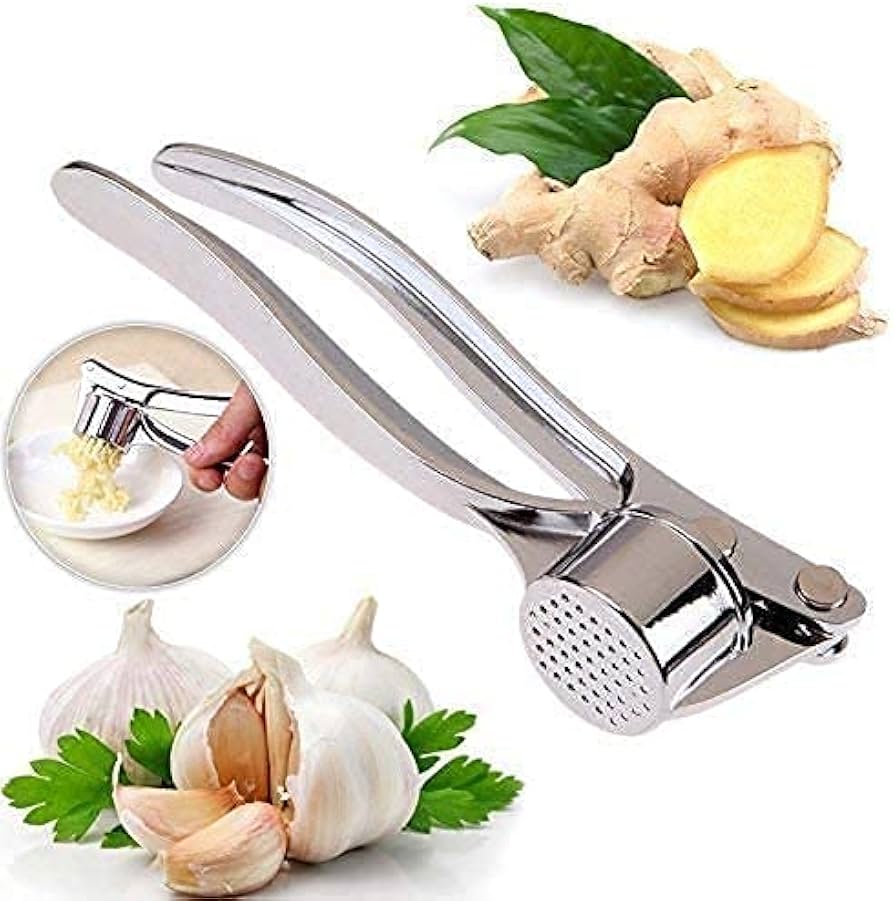 HOT DEALS!!!Premium Stainless Steel Garlic Press Crusher – Heavy Duty Easy Squeeze Garlic Mincer Kitchen Tool