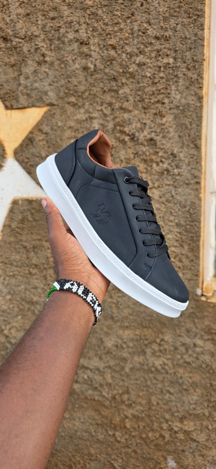 Nigo Inspired Casuals Men’s  Smart Sneakers – Lightweight Lace-Up Casual Shoes for Office, Campus & Weekend Wear – Black, Grey, Khaki