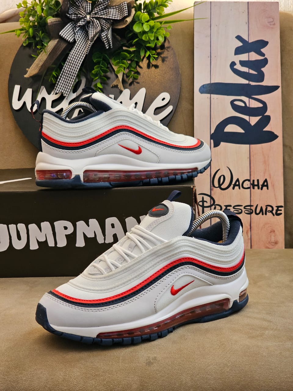 Air Max 97 Style Unisex Sneakers – Lightweight Air Cushion Running Shoes, Breathable Sport Trainers, Comfortable Street Fashion Casual Sneakers for Men and Women Everyday Wear - Generic