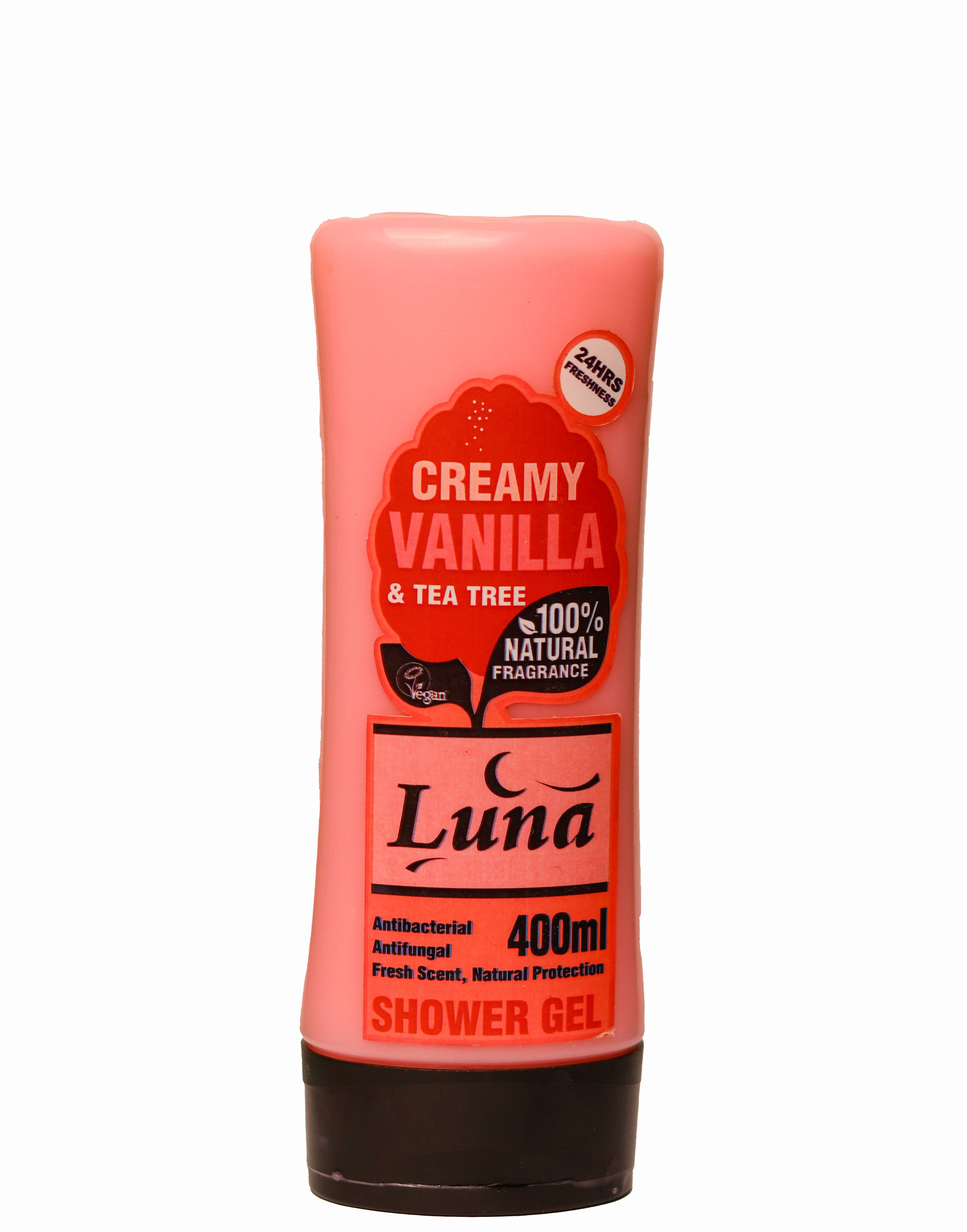 LUNA CREAMY VANILLA & TEA TREE SHOWER GEL 400ML