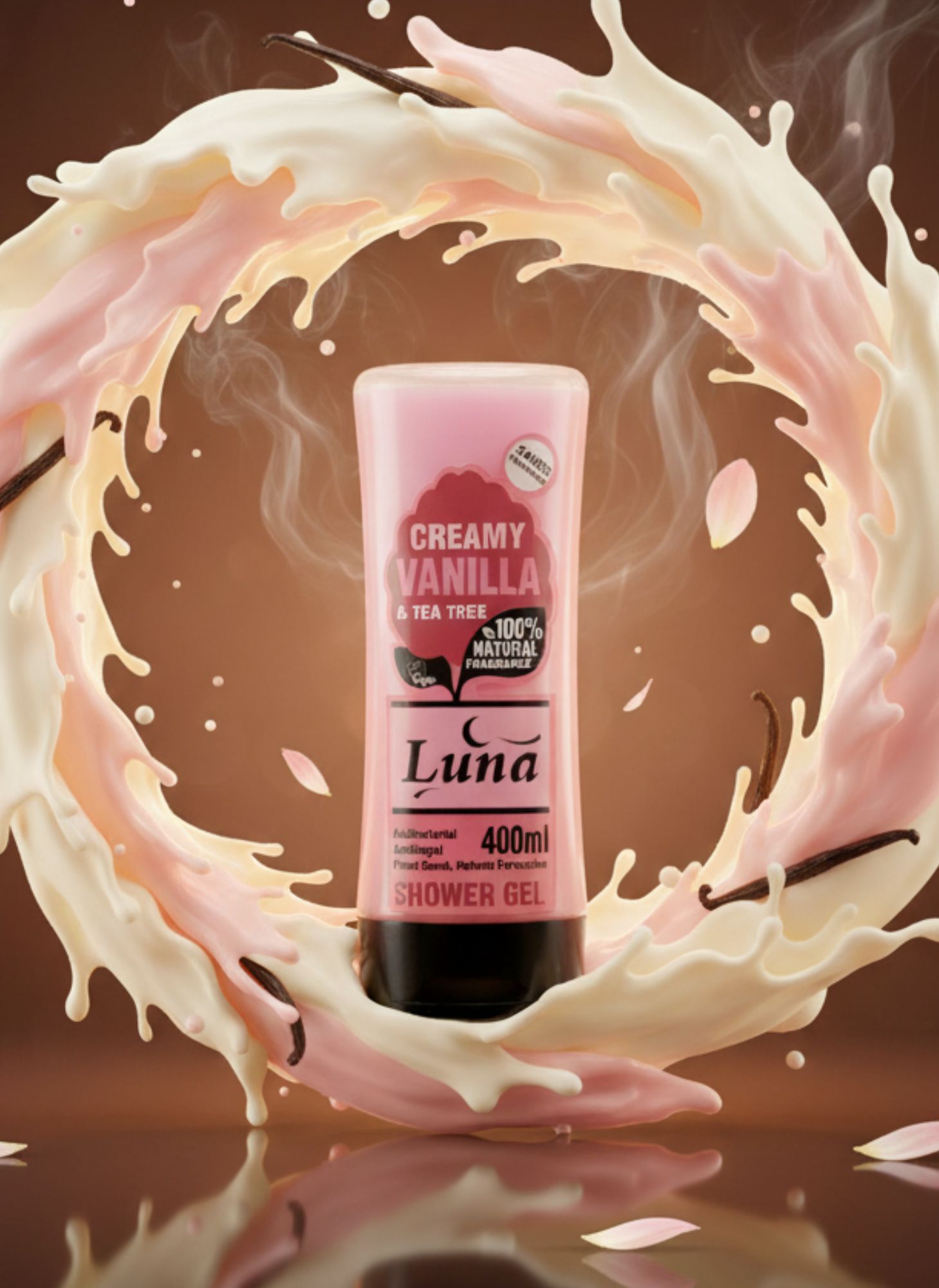 LUNA CREAMY VANILLA & TEA TREE SHOWER GEL 400ML