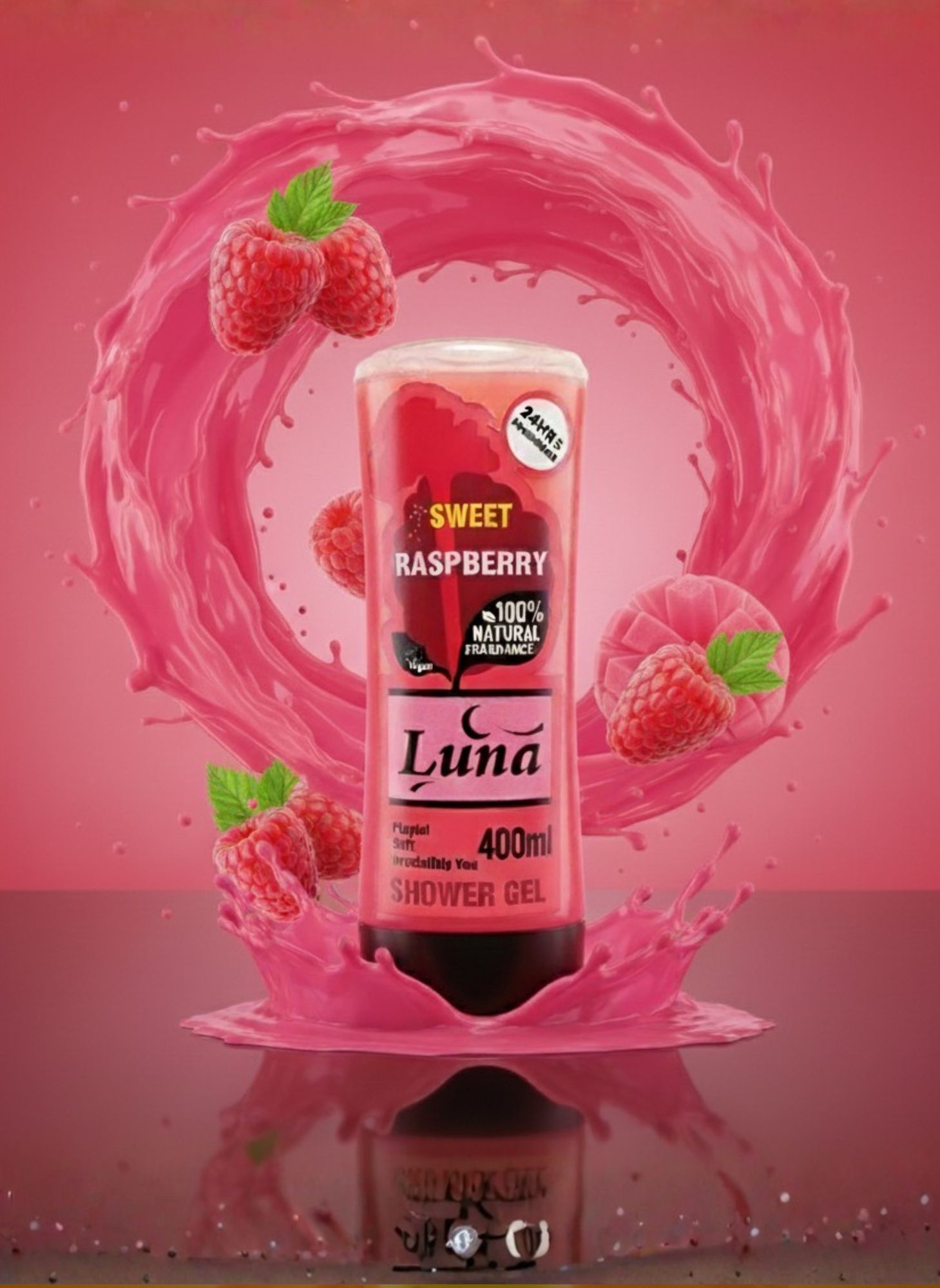 LUNA SWEET RASPBERRY SHOWER GEL 400ML