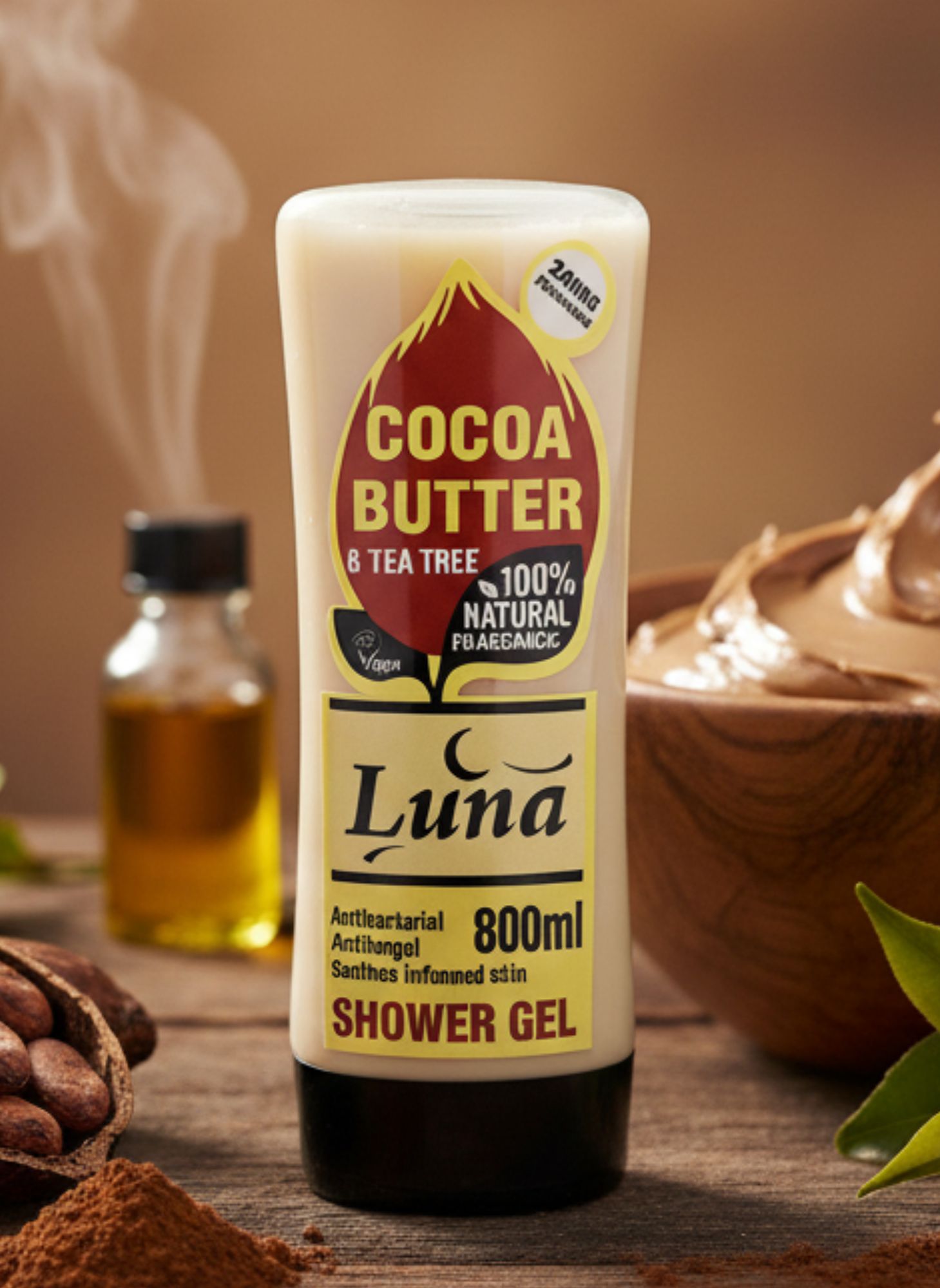 LUNA COCOA BUTTER & TEA TREE SHOWER GEL 800ML