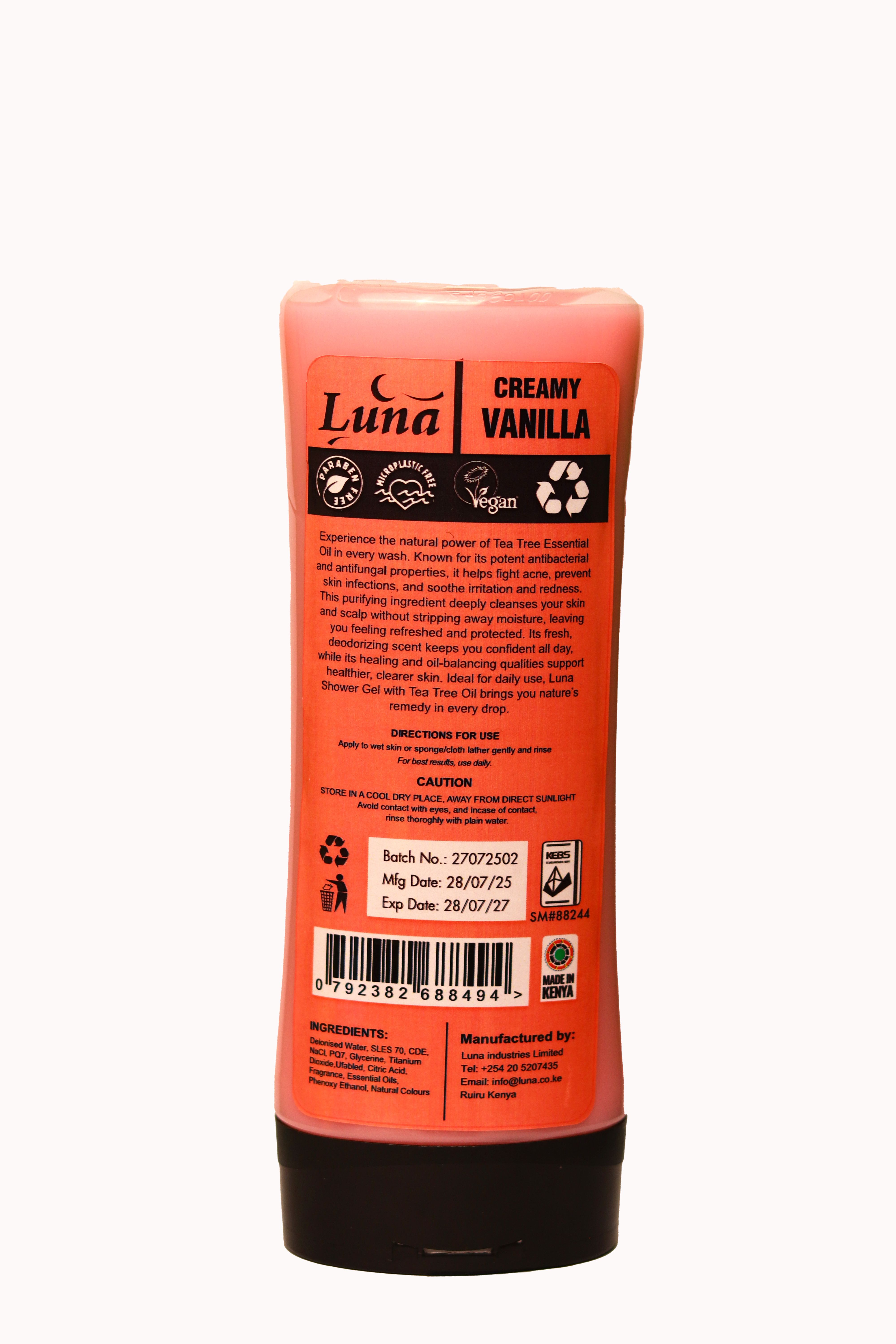 LUNA CREAMY VANILLA SHOWER GEL 800ML