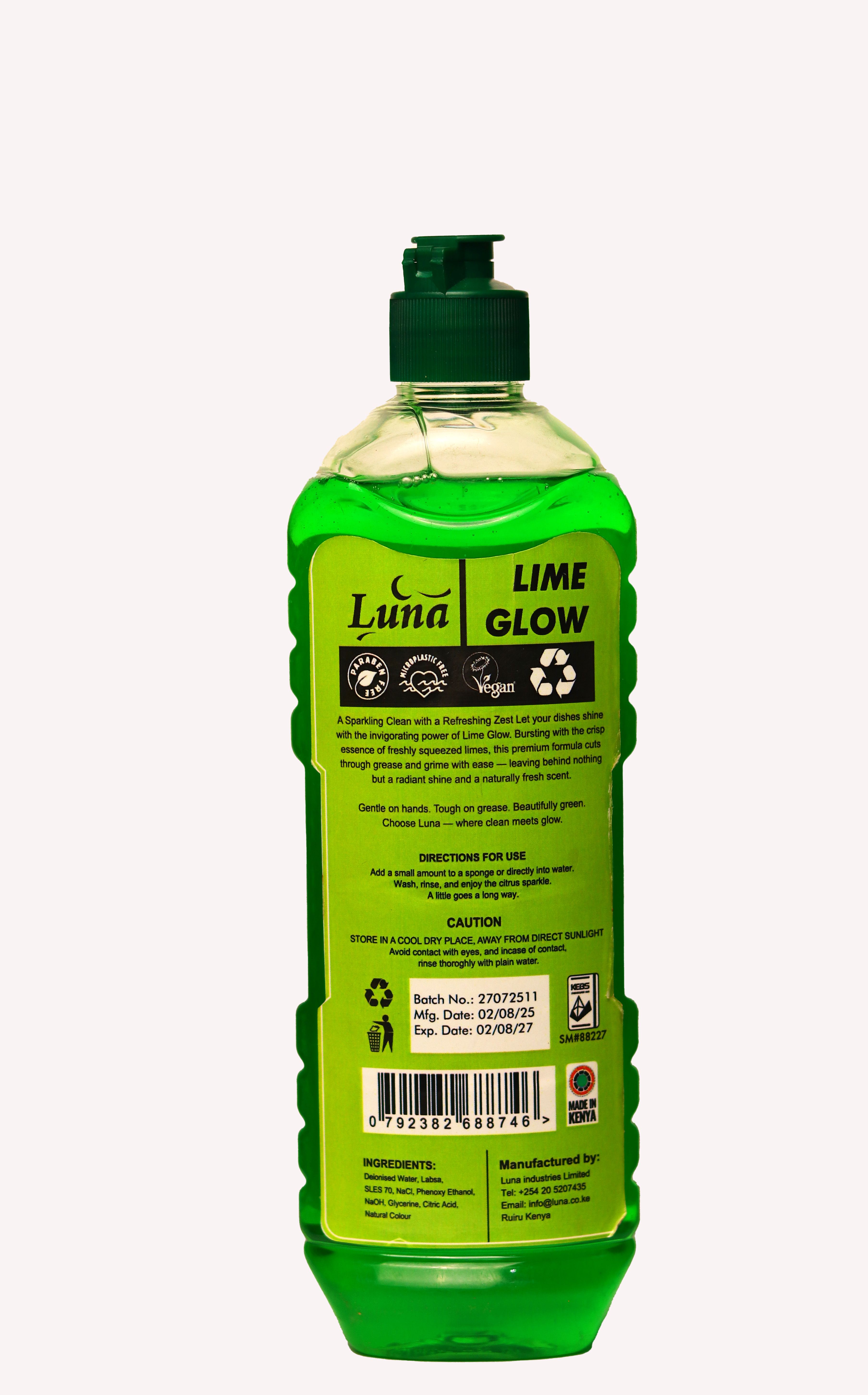 LUNA LIME GLOW DISH WASH 500ML