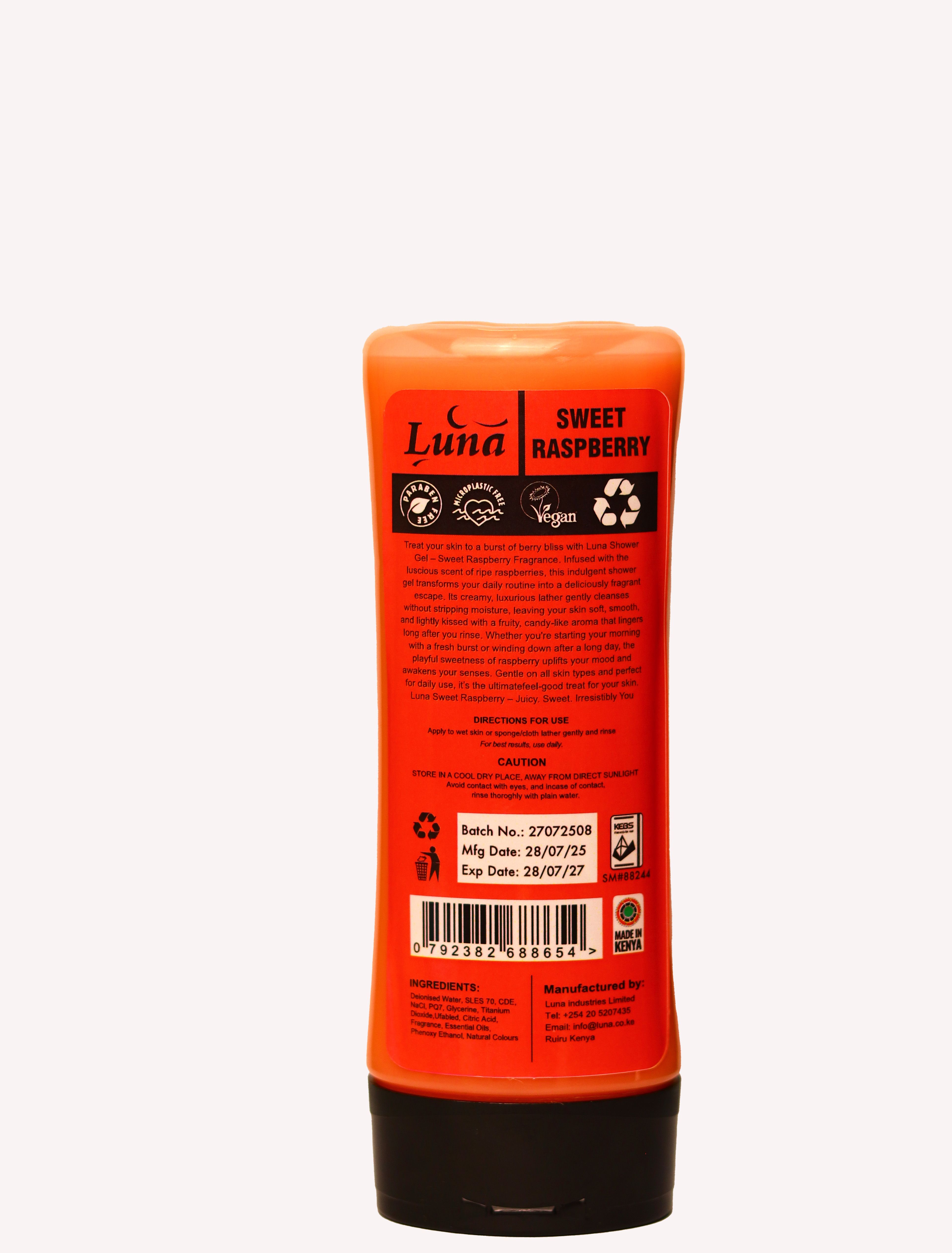 LUNA SWEET RASPBERRY SHOWER GEL 400ML