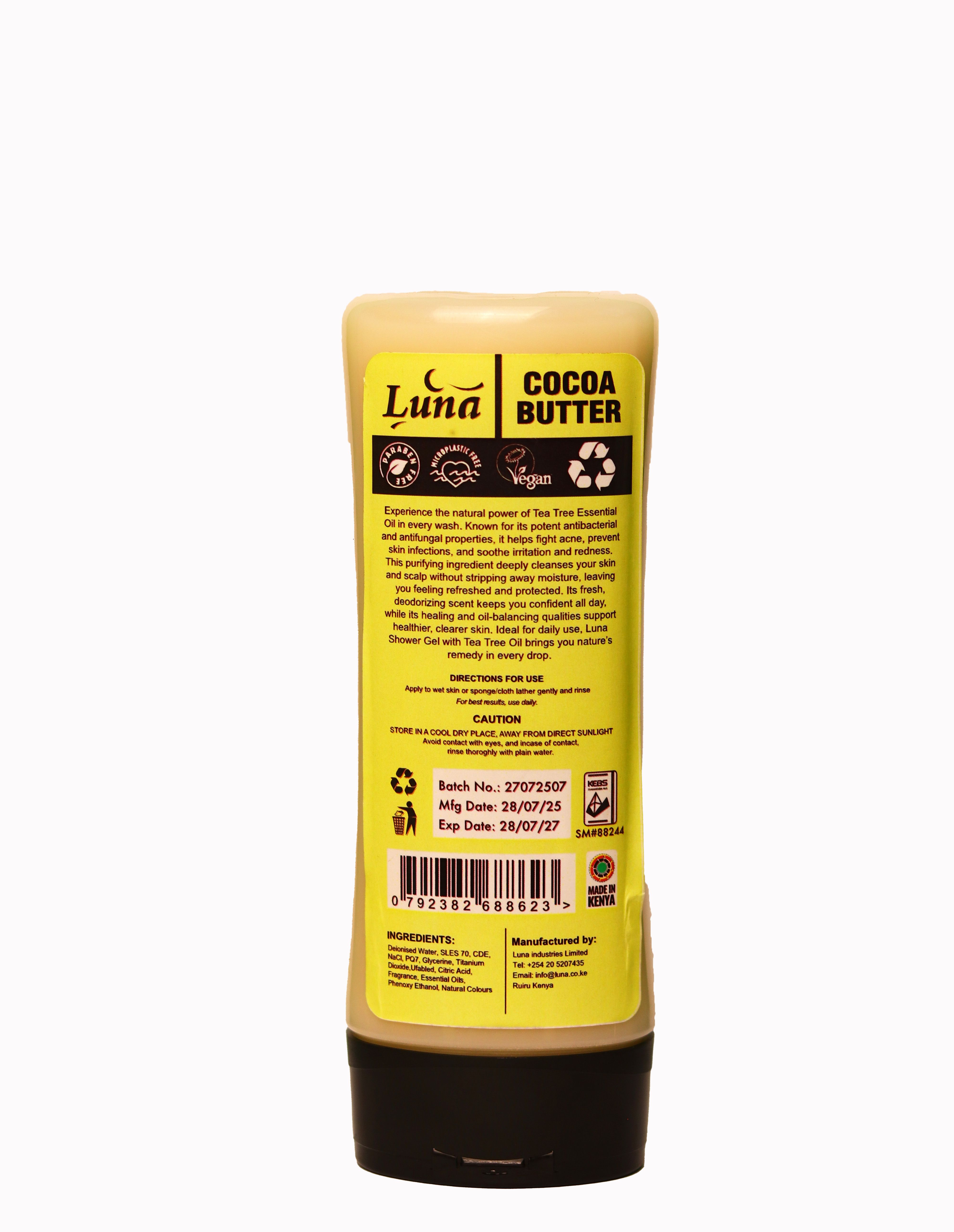 LUNA COCOA BUTTER & TEA TREE SHOWER GEL 400ML