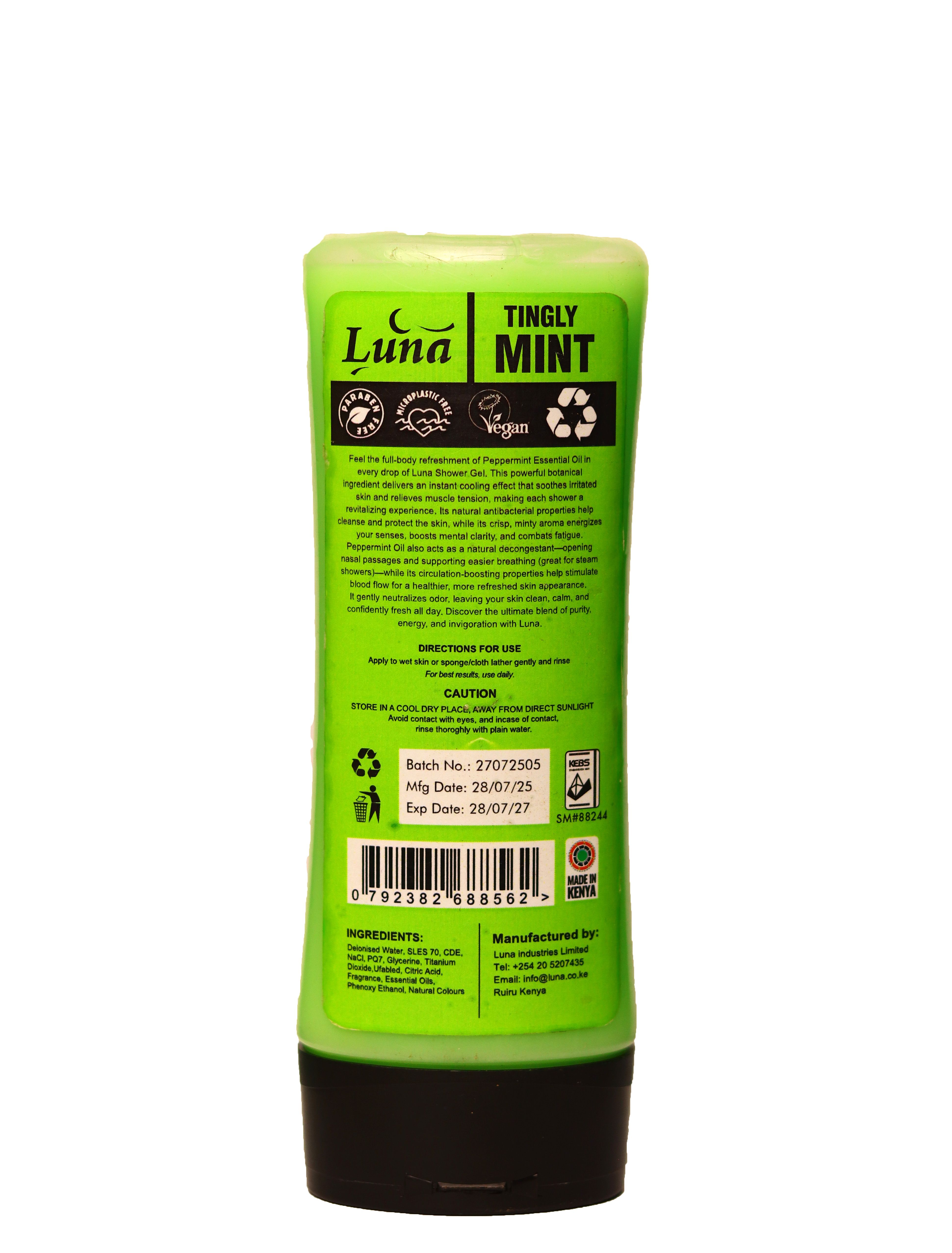LUNA TINGLY MINT WITH PEPPERMINT OIL SHOWER GEL 400ML