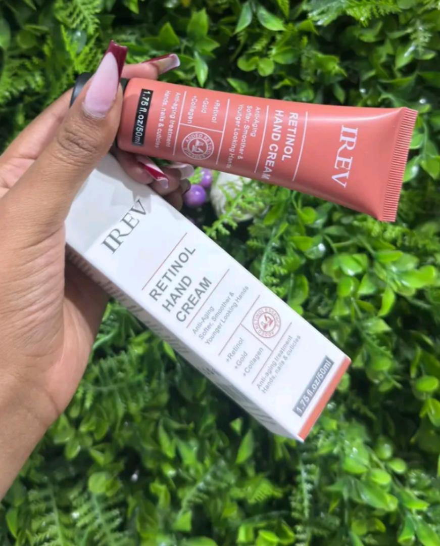 ORIGINAL IREV Retinol Hand Cream  Antiaging Hand Treatment Cream Softens Smoothes Protects Hands Nails Cuticles - For Younger Looking Hands Vitamin A Minimises Age Effect on Skin