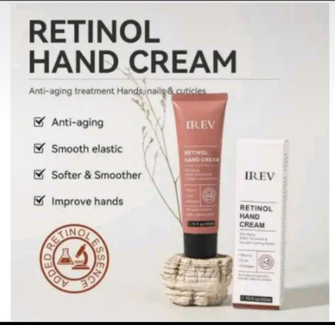 ORIGINAL IREV Retinol Hand Cream  Antiaging Hand Treatment Cream Softens Smoothes Protects Hands Nails Cuticles - For Younger Looking Hands Vitamin A Minimises Age Effect on Skin