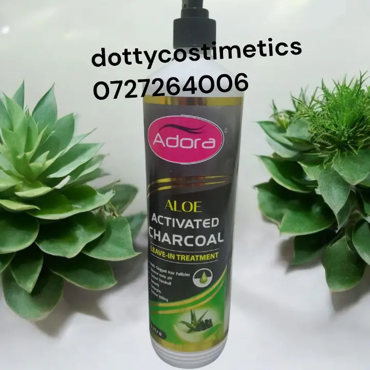 Adora Aloe activated charcoal hair leave in hair treatment 1Ltr