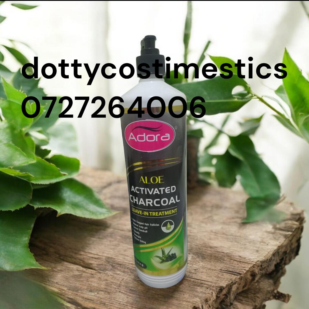 Adora Aloe activated charcoal hair leave in hair treatment 1Ltr