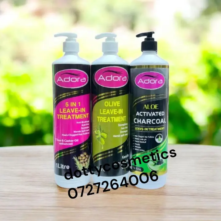Adora Leave-in Treatments Hair Products Designed to Moisturize Strengthen and Protect hair Helping to Eliminate Breakage, Reduce Frizz, Add Volume and make the hair smooth and shiny. 1 litre