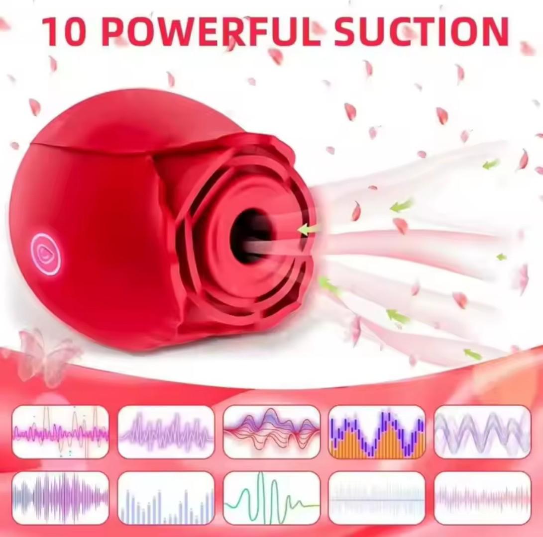 Women's Rose Clitoris Sucking Vibrator Nipples Sucker Oral Stimulator Powerful Rechargeable Adult Compact Foreplay Sex Toy For Girlfriend Wife ( PLUS FREE LUBRICANTS)