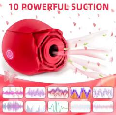 20 FREE LUBRICANT + Women's Rose Clitoris Sucking Vibrator Nipples Sucker Oral Stimulator Powerful Rechargeable Adult Compact Foreplay Sex Toy For Girlfriend Wife ( PLUS FREE LUBRICANTS)