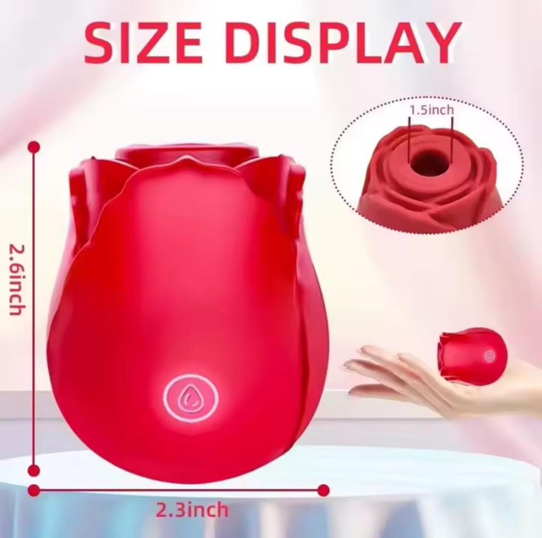 Women's Rose Clitoris Sucking Vibrator Nipples Sucker Oral Stimulator Powerful Rechargeable Adult Compact Foreplay Sex Toy For Girlfriend Wife ( PLUS FREE LUBRICANTS)
