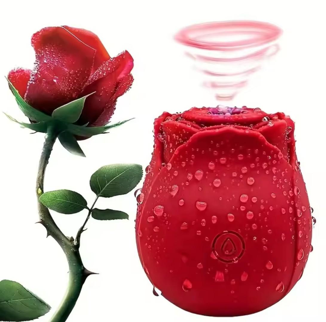 Women's Rose Clitoris Sucking Vibrator Nipples Sucker Oral Stimulator Powerful Rechargeable Adult Compact Foreplay Sex Toy For Girlfriend Wife ( PLUS FREE LUBRICANTS)