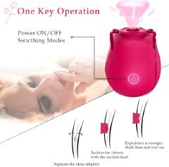 20 FREE LUBRICANT + Women's Rose Clitoris Sucking Vibrator Nipples Sucker Oral Stimulator Powerful Rechargeable Adult Compact Foreplay Sex Toy For Girlfriend Wife ( PLUS FREE LUBRICANTS)