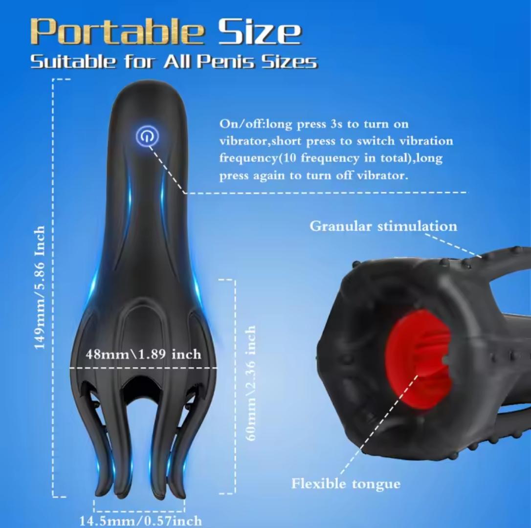 MALE SEX TOY-  VIBRATING TONGUE  LICKING MASTURBATOR FOR MEN  ORAL SEX, BLOWJOB LASTING  DELAY ENDURANCE TRAINING SEX TOY FOR MEN.