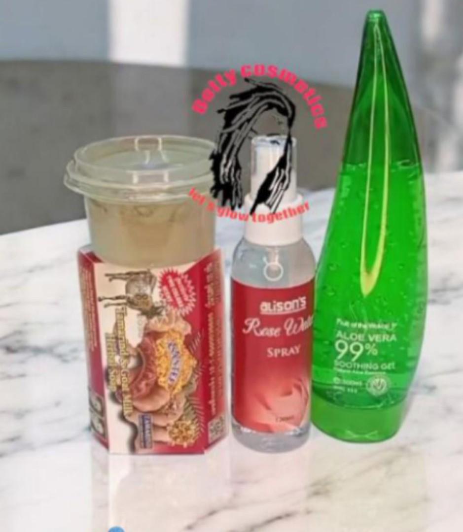 ACNE SKIN CARE TREATMENT- ASANTEE GOAT AND TAMARIND SOAP, ROSE WATER ALOE VERA GEL, QASIL POWER, ACTIVATED CHARCOAL