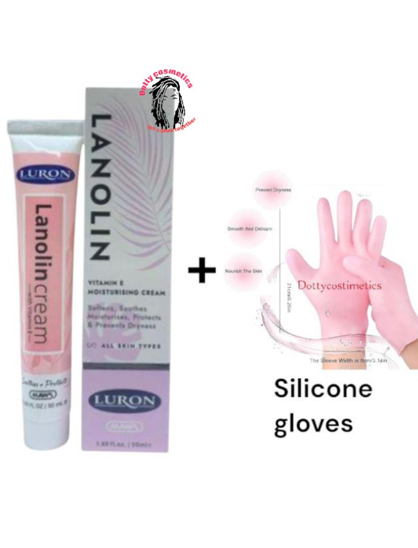 2PCS-SOFT HANDS AND FEET ESSENTIALS SILICONE GLOVES AND SOCKS , LURON LANOLIN CREAM, TREE CITY FOOT CREAM