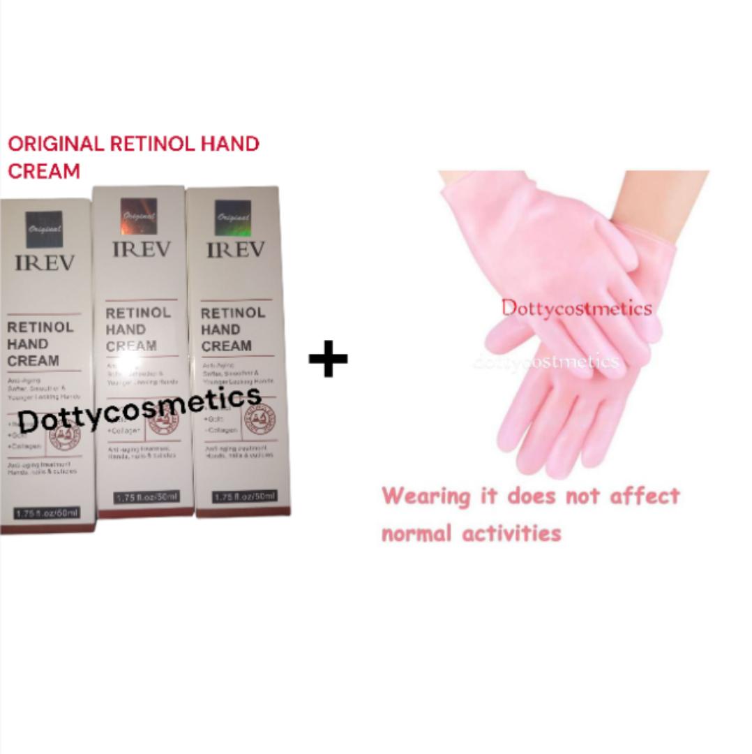 2PC _ SOFT HANDS AND FOOT PACKAGE - ORIGINAL RETINOL HAND CREAM ,TREE CITY FOOT CREAM, SILICONE SOCKS AND GLOVES