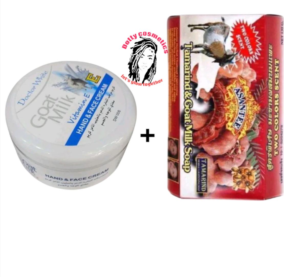 ASANTEE  Goat Milk  & Tamarind Soap+ Dr. White Goatmilk Cream