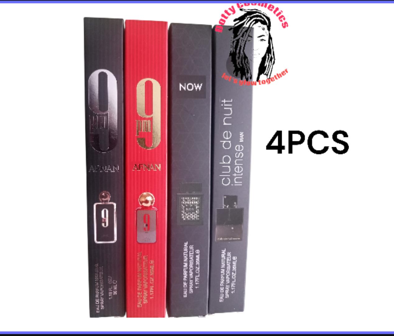 9pm AFNAN BLACK + 9pm REBEL +RAVE NOW + CLUB DE NUIT INTENSE MAN  PERFUME 35ML EACH . MEN TRENDING PERFUMES  . SMELL GOOD ON A LOW BUDGET